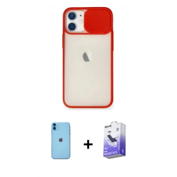 MARSİLYAN™- iPhone 11 Kılıf Vadi Çizgi - Siyah Bilvis 5in1 5D Magic Hayalet Cam Ekran Koruyucu + Neon Fosforlu Kamera Lens - MI