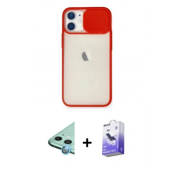 MARSİLYAN™- iPhone 11 Kılıf Vadi Çizgi - Siyah Bilvis 5in1 5D Magic Hayalet Cam Ekran Koruyucu + Raze Metal Kamera Lens - MI