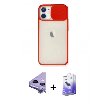 MARSİLYAN™- iPhone 11 Kılıf Vadi Çizgi - Siyah Bilvis 5in1 5D Magic Hayalet Cam Ekran Koruyucu + Raze Metal Kamera Lens - MR