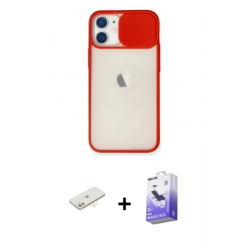 MARSİLYAN™- iPhone 11 Kılıf Vadi Çizgi - Siyah Bilvis 5in1 5D Magic Hayalet Cam Ekran Koruyucu + Renkli Kamera Lens Koruma Cam - SI