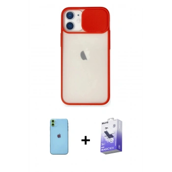 MARSİLYAN™- iPhone 11 Kılıf Vadi Çizgi - Siyah Bilvis 5in1 5D Magic Hayalet Cam Ekran Koruyucu + Neon Fosforlu Kamera Lens - YL
