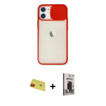 MARSİLYAN™- iPhone 11 Kılıf Vadi Çizgi - Siyah Bilvis Hayalet Cam Ekran Koruyucu + Rainbow Kamera Lens Koruma Cam - KI