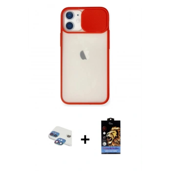 MARSİLYAN™- iPhone 11 Kılıf Vadi Çizgi - Siyah Buffer Hayalet Cam Ekran Koruyucu + Pers Alüminyum Kamera Lens - GI