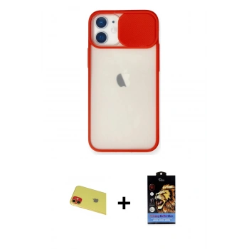 MARSİLYAN™- iPhone 11 Kılıf Vadi Çizgi - Siyah Buffer Hayalet Cam Ekran Koruyucu + Rainbow Kamera Lens Koruma Cam - KI