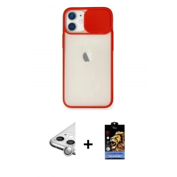 MARSİLYAN™- iPhone 11 Kılıf Vadi Çizgi - Siyah Buffer Hayalet Cam Ekran Koruyucu + Raze Metal Kamera Lens - GS