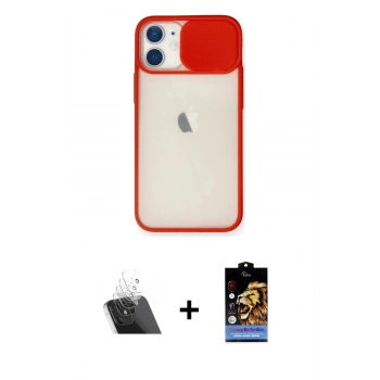 MARSİLYAN™- iPhone 11 Kılıf Vadi Çizgi - Siyah Buffer Hayalet Cam Ekran Koruyucu + Kamera Lens Koruma Cam - SF