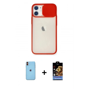 MARSİLYAN™- iPhone 11 Kılıf Vadi Çizgi - Siyah Buffer Hayalet Cam Ekran Koruyucu + Neon Fosforlu Kamera Lens - TU
