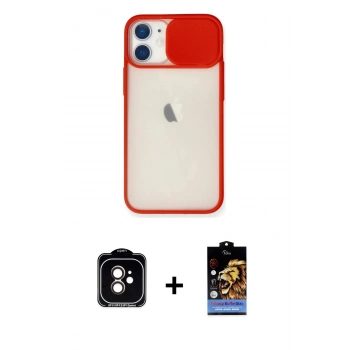MARSİLYAN™- iPhone 11 Kılıf Vadi Çizgi - Siyah Buffer Hayalet Cam Ekran Koruyucu + PVD Metal Kamera Lens - TU
