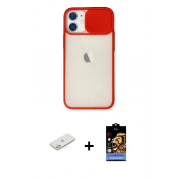 MARSİLYAN™- iPhone 11 Kılıf Vadi Çizgi - Siyah Buffer Hayalet Cam Ekran Koruyucu + Renkli Kamera Lens Koruma Cam - TU