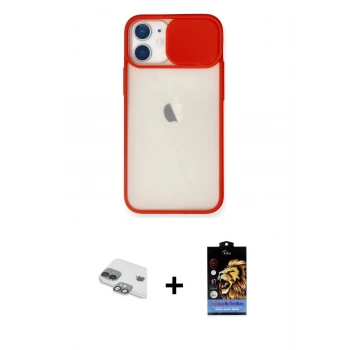 MARSİLYAN™- iPhone 11 Kılıf Vadi Çizgi - Siyah Buffer Hayalet Cam Ekran Koruyucu + Pers Alüminyum Kamera Lens - YL