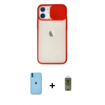 MARSİLYAN™- iPhone 11 Kılıf Vadi Çizgi - Siyah Joko Magic 5D Hayalet Cam + Neon Fosforlu Kamera Lens - MI
