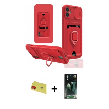 MARSİLYAN™- iPhone 11 Kılıf Vadi Form Prime - Şeffaf 360 Full Body Arka Koruyucu + Rainbow Kamera Lens Koruma Cam - KI