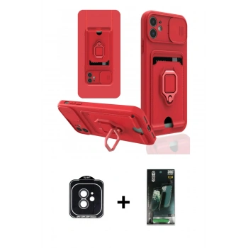 MARSİLYAN™- iPhone 11 Kılıf Vadi Form Prime - Şeffaf 360 Full Body Arka Koruyucu + PVD Metal Kamera Lens - SH