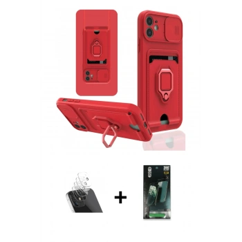 MARSİLYAN™- iPhone 11 Kılıf Vadi Form Prime - Şeffaf 360 Full Body Arka Koruyucu + Kamera Lens Koruma Cam - SF