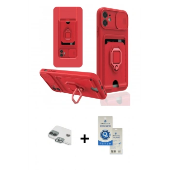 MARSİLYAN™- iPhone 11 Kılıf Vadi Form Prime - Şeffaf Royal Nano Ekran Koruyucu + Pers Alüminyum Kamera Lens - YL