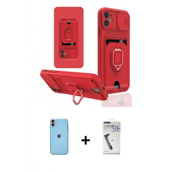 MARSİLYAN™- iPhone 11 Kılıf Vadi Form Prime - Şeffaf Uv Polymer Nano Ekran Koruyucu + Neon Fosforlu Kamera Lens - TU