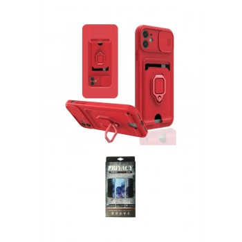 MARSİLYAN™- iPhone 11 Kılıf Vadi Form Prime - Siyah 34D Hayalet Izgaralı Cam