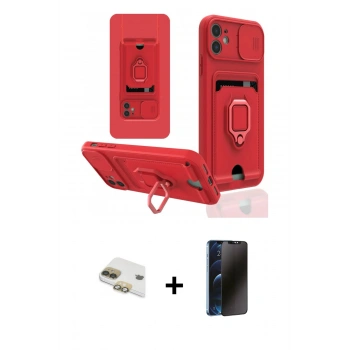 MARSİLYAN™- iPhone 11 Kılıf Vadi Form Prime - Siyah 3D Antistatik Hayalet Cam Ekran Koruyucu + Pers Alüminyum Kamera Lens - GD