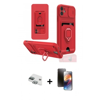 MARSİLYAN™- iPhone 11 Kılıf Vadi Form Prime - Siyah 3D Antistatik Mat Seramik Nano Ekran Koruyucu + Pers Alüminyum Kamera Lens - YL