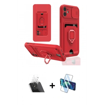 MARSİLYAN™- iPhone 11 Kılıf Vadi Form Prime - Siyah 3D Antistatik Seramik Nano Ekran Koruyucu + Kamera Lens Koruma Cam - SF