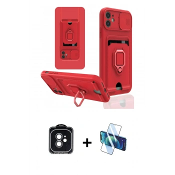 MARSİLYAN™- iPhone 11 Kılıf Vadi Form Prime - Siyah 3D Antistatik Seramik Nano Ekran Koruyucu + PVD Metal Kamera Lens - SH