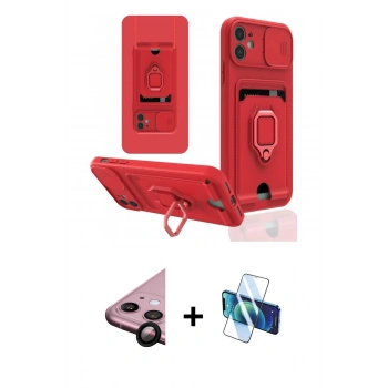 MARSİLYAN™- iPhone 11 Kılıf Vadi Form Prime - Siyah 3D Antistatik Seramik Nano Ekran Koruyucu + Raze Metal Kamera Lens - SH