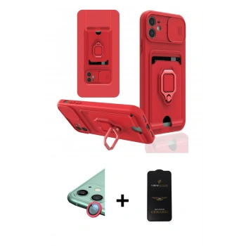 MARSİLYAN™- iPhone 11 Kılıf Vadi Form Prime - Siyah 6D Antistatik Mat Seramik Hayalet Nano Ekran Koruyucu + Raze Metal Kamera Lens - KI