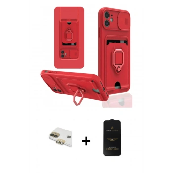 MARSİLYAN™- iPhone 11 Kılıf Vadi Form Prime - Siyah 6D Antistatik Mat Seramik Hayalet Nano Ekran Koruyucu + Pers Alüminyum Kamera Lens - GD