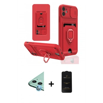 MARSİLYAN™- iPhone 11 Kılıf Vadi Form Prime - Siyah 6D Antistatik Mat Seramik Hayalet Nano Ekran Koruyucu + Raze Metal Kamera Lens - MI
