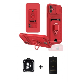 MARSİLYAN™- iPhone 11 Kılıf Vadi Form Prime - Siyah 6D Antistatik Mat Seramik Hayalet Nano Ekran Koruyucu + PVD Metal Kamera Lens - YL