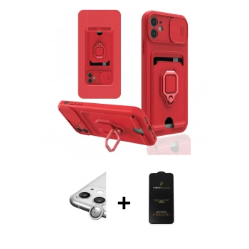 MARSİLYAN™- iPhone 11 Kılıf Vadi Form Prime - Siyah 6D Antistatik Mat Seramik Hayalet Nano Ekran Koruyucu + Raze Metal Kamera Lens - GS