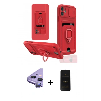 MARSİLYAN™- iPhone 11 Kılıf Vadi Form Prime - Siyah 6D Antistatik Mat Seramik Hayalet Nano Ekran Koruyucu + Raze Metal Kamera Lens - MR