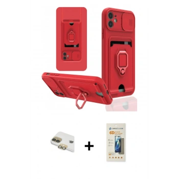 MARSİLYAN™- iPhone 11 Kılıf Vadi Form Prime - Siyah 6D Mat Seramik Hayalet Nano Ekran Koruyucu + Pers Alüminyum Kamera Lens - GD