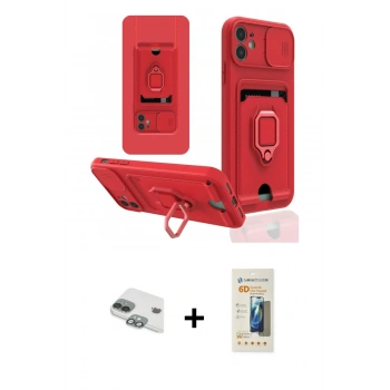 MARSİLYAN™- iPhone 11 Kılıf Vadi Form Prime - Siyah 6D Mat Seramik Hayalet Nano Ekran Koruyucu + Pers Alüminyum Kamera Lens - YL