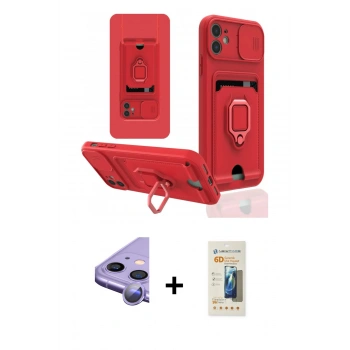 MARSİLYAN™- iPhone 11 Kılıf Vadi Form Prime - Siyah 6D Mat Seramik Hayalet Nano Ekran Koruyucu + Raze Metal Kamera Lens - MR