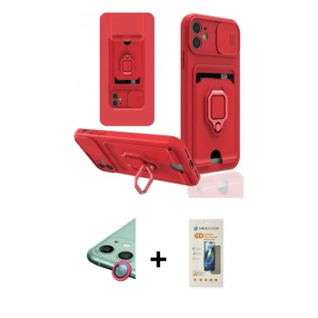 MARSİLYAN™- iPhone 11 Kılıf Vadi Form Prime - Siyah 6D Mat Seramik Hayalet Nano Ekran Koruyucu + Raze Metal Kamera Lens - KI