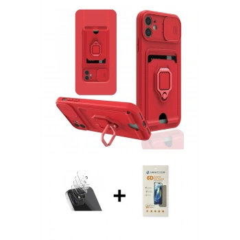 MARSİLYAN™- iPhone 11 Kılıf Vadi Form Prime - Siyah 6D Mat Seramik Hayalet Nano Ekran Koruyucu + Kamera Lens Koruma Cam - SF
