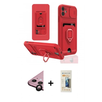 MARSİLYAN™- iPhone 11 Kılıf Vadi Form Prime - Siyah 6D Mat Seramik Hayalet Nano Ekran Koruyucu + Raze Metal Kamera Lens - SH