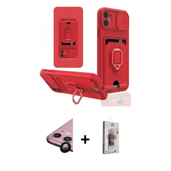 MARSİLYAN™- iPhone 11 Kılıf Vadi Form Prime - Siyah Bilvis 3D Cam Ekran Koruyucu + Raze Metal Kamera Lens - SH