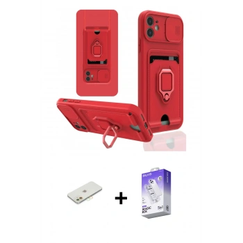 MARSİLYAN™- iPhone 11 Kılıf Vadi Form Prime - Siyah Bilvis 5in1 3D Magic Cam Ekran Koruyucu + Renkli Kamera Lens Koruma Cam - TU