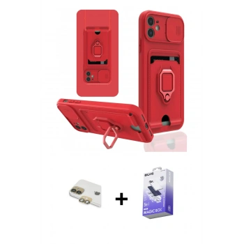 MARSİLYAN™- iPhone 11 Kılıf Vadi Form Prime - Siyah Bilvis 5in1 5D Magic Hayalet Cam Ekran Koruyucu + Pers Alüminyum Kamera Lens - GD