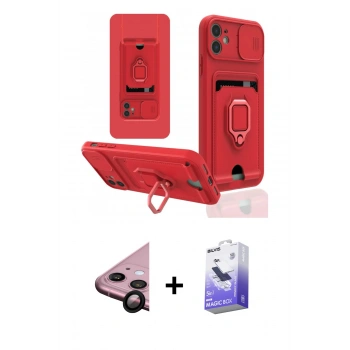 MARSİLYAN™- iPhone 11 Kılıf Vadi Form Prime - Siyah Bilvis 5in1 5D Magic Hayalet Cam Ekran Koruyucu + Raze Metal Kamera Lens - SH