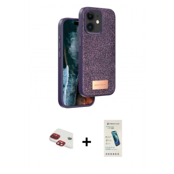 MARSİLYAN™- iPhone 11 Kılıf Vadi Klasik Serisi - Şeffaf Pasifik Cam Ekran Koruyucu + Pers Alüminyum Kamera Lens - KI