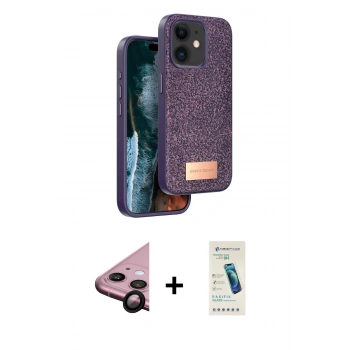 MARSİLYAN™- iPhone 11 Kılıf Vadi Klasik Serisi - Şeffaf Pasifik Cam Ekran Koruyucu + Raze Metal Kamera Lens - SH