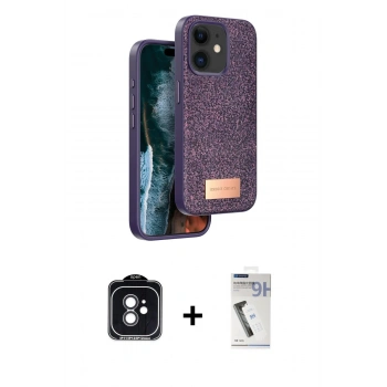 MARSİLYAN™- iPhone 11 Kılıf Vadi Klasik Serisi - Şeffaf Uv Polymer Nano Ekran Koruyucu + PVD Metal Kamera Lens - SH