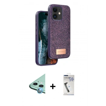MARSİLYAN™- iPhone 11 Kılıf Vadi Klasik Serisi - Şeffaf Uv Polymer Nano Ekran Koruyucu + Raze Metal Kamera Lens - MI