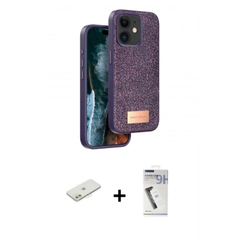 MARSİLYAN™- iPhone 11 Kılıf Vadi Klasik Serisi - Şeffaf Uv Polymer Nano Ekran Koruyucu + Renkli Kamera Lens Koruma Cam - TU