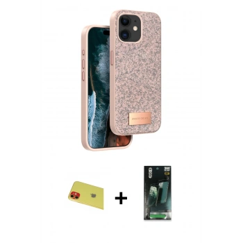 MARSİLYAN™- iPhone 11 Kılıf Vadi Klasik Serisi - Siyah 360 Mat Full Body Arka Koruyucu + Rainbow Kamera Lens Koruma Cam - KI