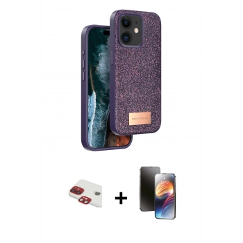 MARSİLYAN™- iPhone 11 Kılıf Vadi Klasik Serisi - Siyah 3D Antistatik Mat Seramik Nano Ekran Koruyucu + Pers Alüminyum Kamera Lens - KI