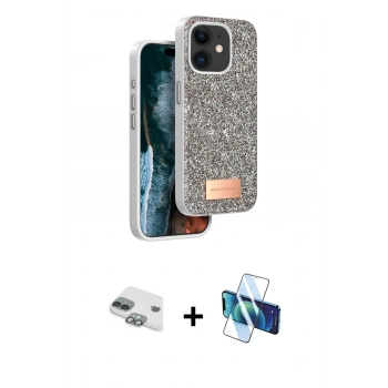 MARSİLYAN™- iPhone 11 Kılıf Vadi Klasik Serisi - Siyah 3D Antistatik Seramik Nano Ekran Koruyucu + Pers Alüminyum Kamera Lens - YL